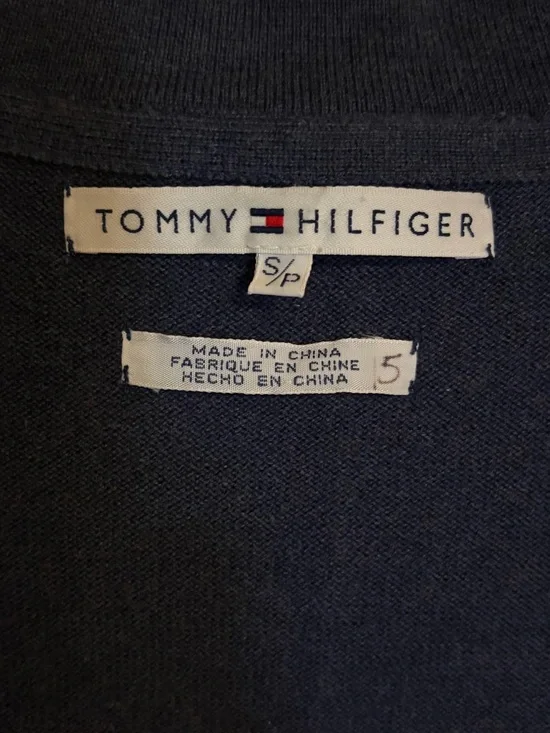 Tommy Hilfiger Dark Navy Cardigan with little hook-n-eye closers 100% COTTON - Picture 3 of 8